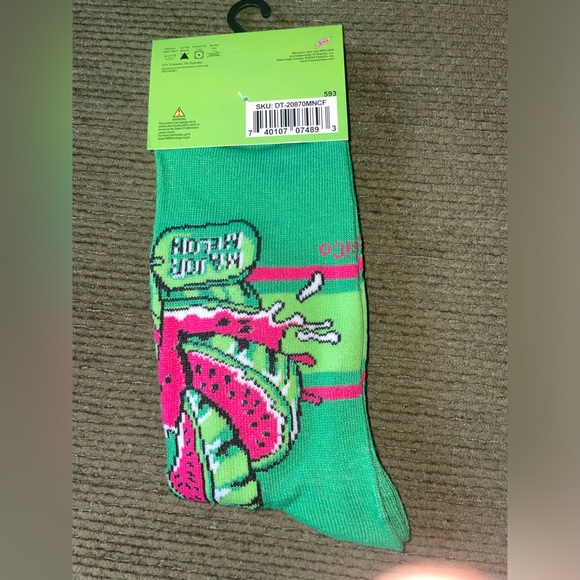 Mountain Dew Major Melon  Logo Crew Socks, Green shoe Sizes 6-12 drink soda new - Picture 3 of 4